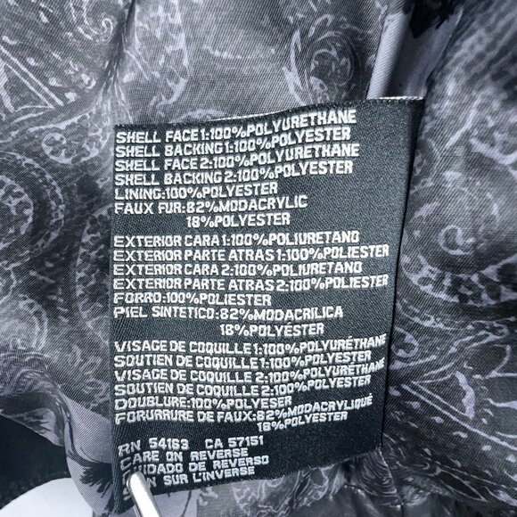 GUESS Leather Moto Biker Jacket Womens Size X Small Lace Up Sleeves Black - Picture 8 of 15